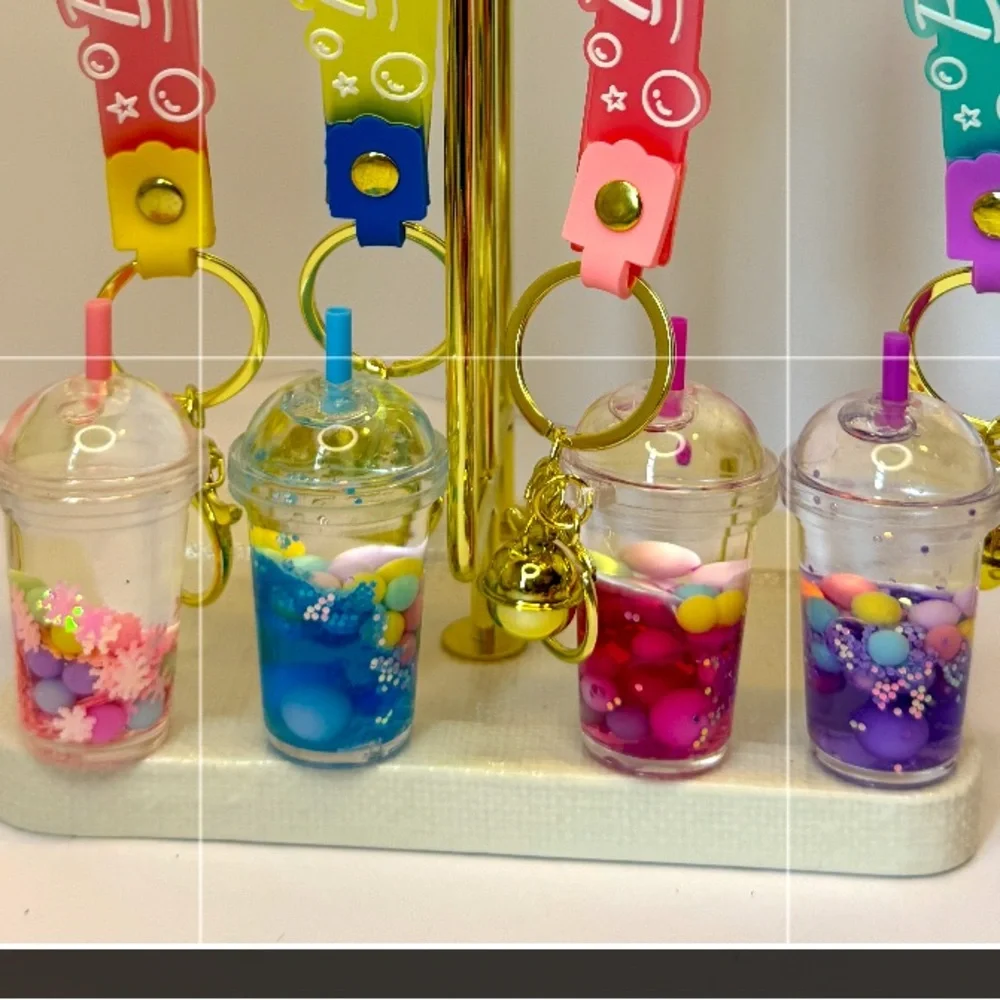 Boba Tea Liquid Sparkle Keychain/Bag Charms